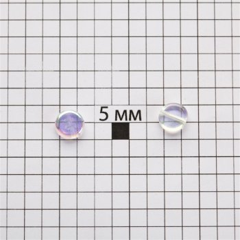 Чеські скляні намистини прозорі веселкові пласкі 8 мм