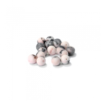 Намистина з натурального каменю 6 мм кальцитовий мармур сіра, рожева, біла