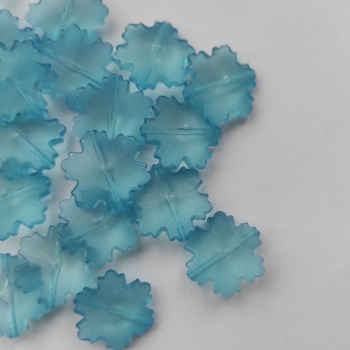 Пластиковые бусины под стекло снежинка голубые