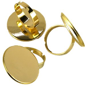 Основание для кольца диаметр основы для вклеивания 25 мм золотистое