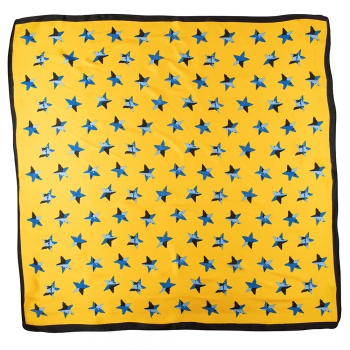 Платок 70х70 см со звездами желтый